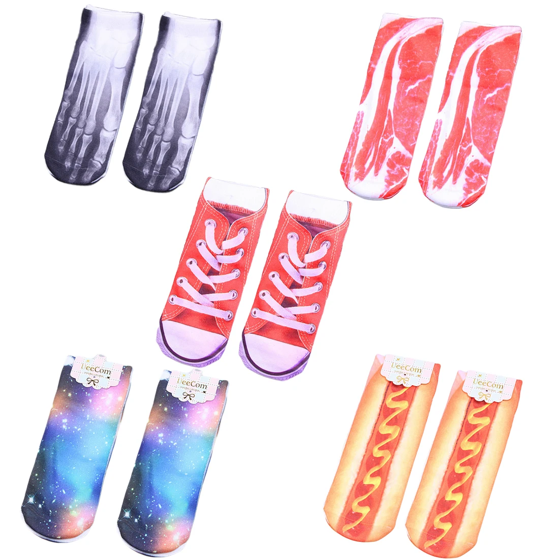 

Hallowee Kawaii Socks New Short Boat Sock Happy Pair Socks Funny Skeleton Meat Cartoon Men Women Colorful Ankle