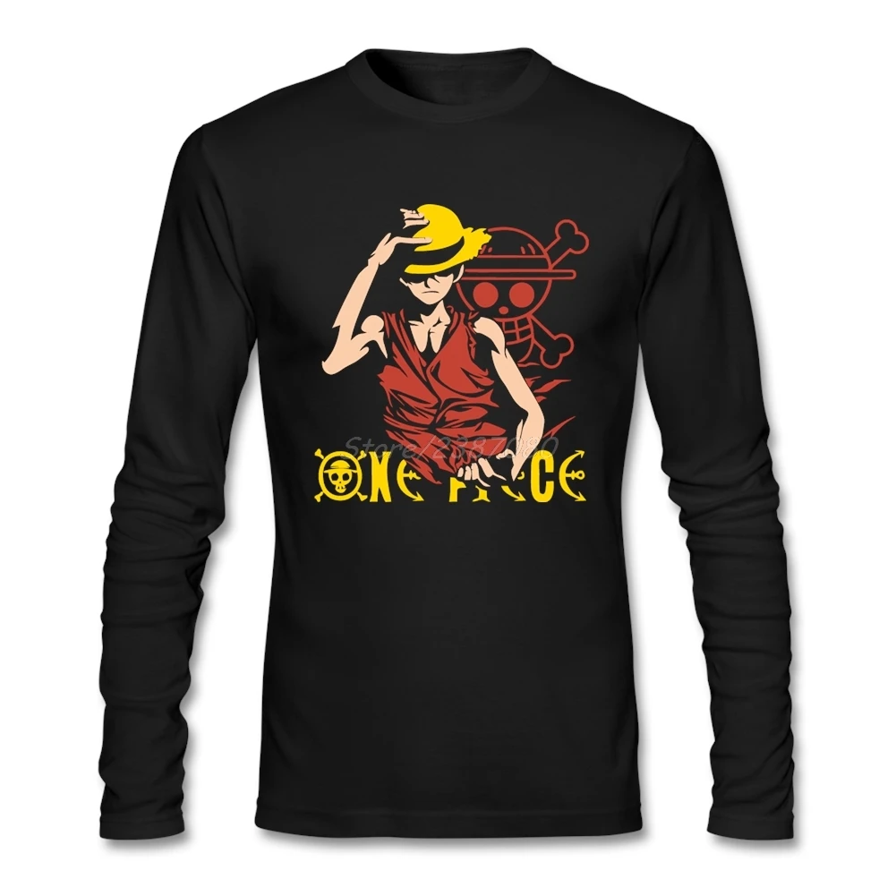 ルフィ怒っワンピースアニメtシャツカスタム長袖tシャツ男性19ホットカップルoのネックコットンtシャツフィットネス男性 T Shirts Aliexpress