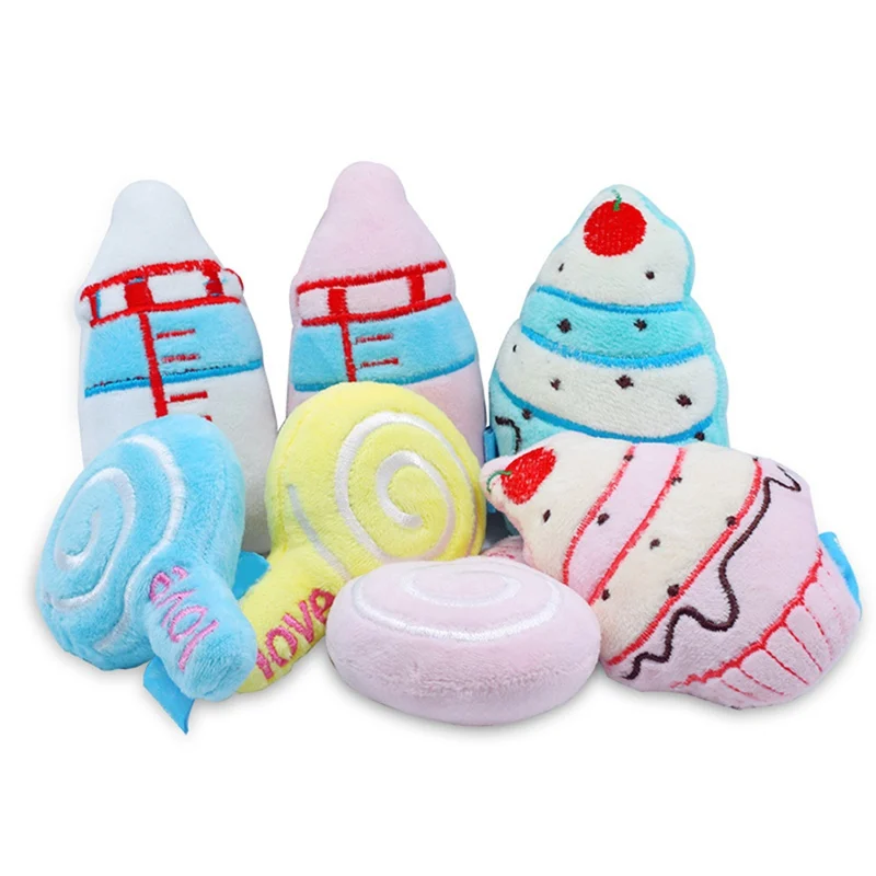 

1PC Pet Plush Soft Cute Lollipop Ice Cream Feeding Bottle Shape Sound Toy Chew Toy for Pet Dog Interactive Entertainment