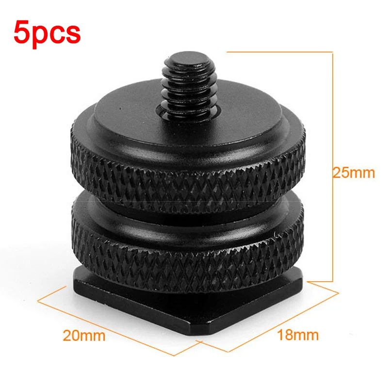 5pcs Metal 1/4" Hot Shoe Tripod Mount Screw Adapter with Double Layer for DSLR Camera Flash LED Video Light Monitor | Электроника