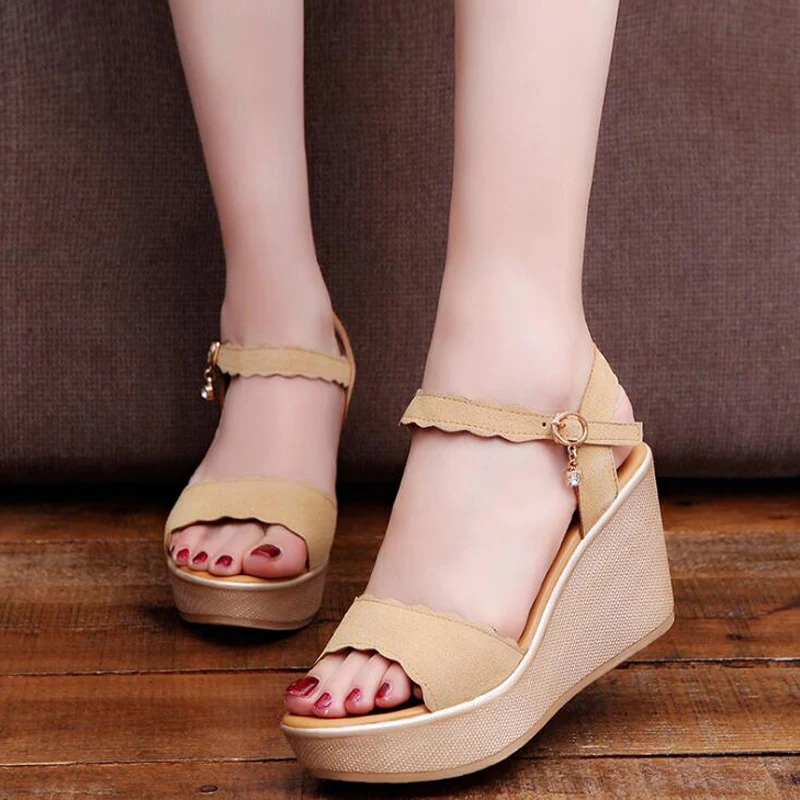 New Arrival Ladies Shoes 2018 Women Sandals Summer Open Toe Fashion Platform High Heel Wedges Sandals Female Shoes Zapatos Mujer