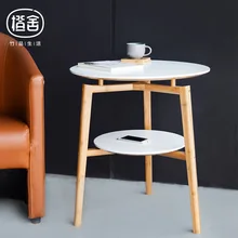 ZEN S BAMBOO Round Tea Table Double Layer Coffee Table Wooden Bamboo Table Flower Stool Living