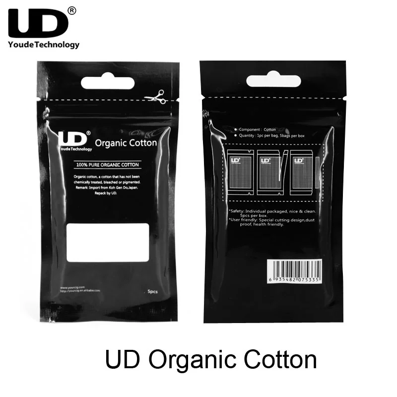

Original Youde UD Organic Cotton Organic Japanese Cotton E Cigarette accessories For RDA RBA Atomizer 5pcs/pack
