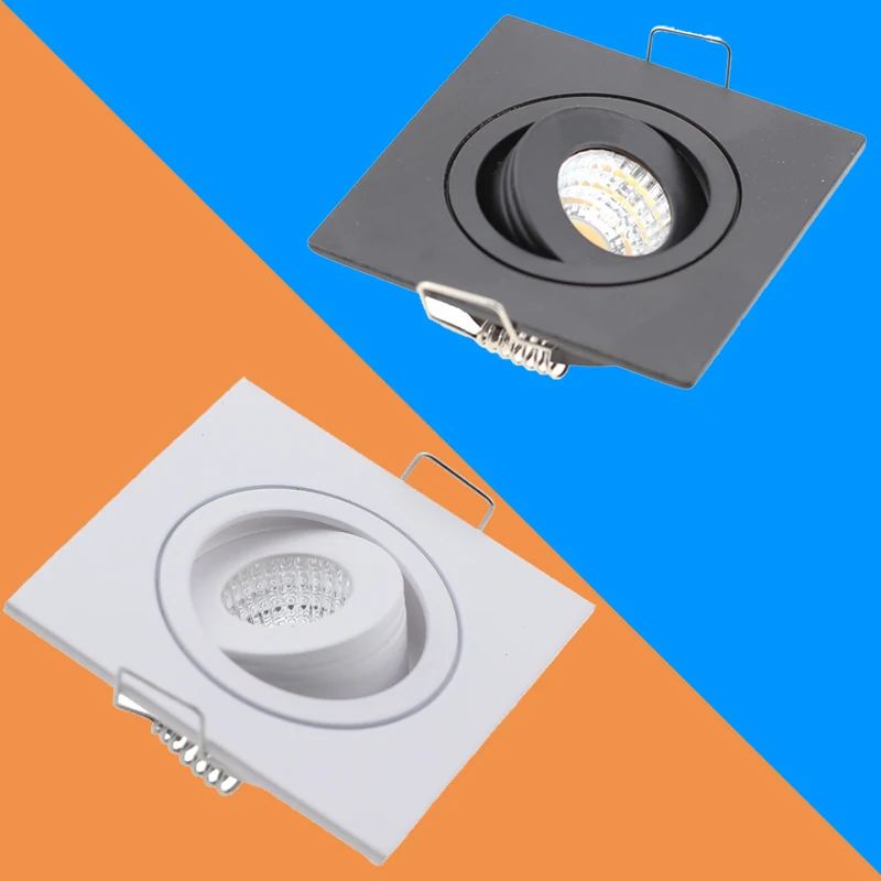 

2pcs Led Downlight Lamp Ceiling Spot Light COB 3W White/Black Square Recessed LED Spot Light Decoration For Living Room Kitchen