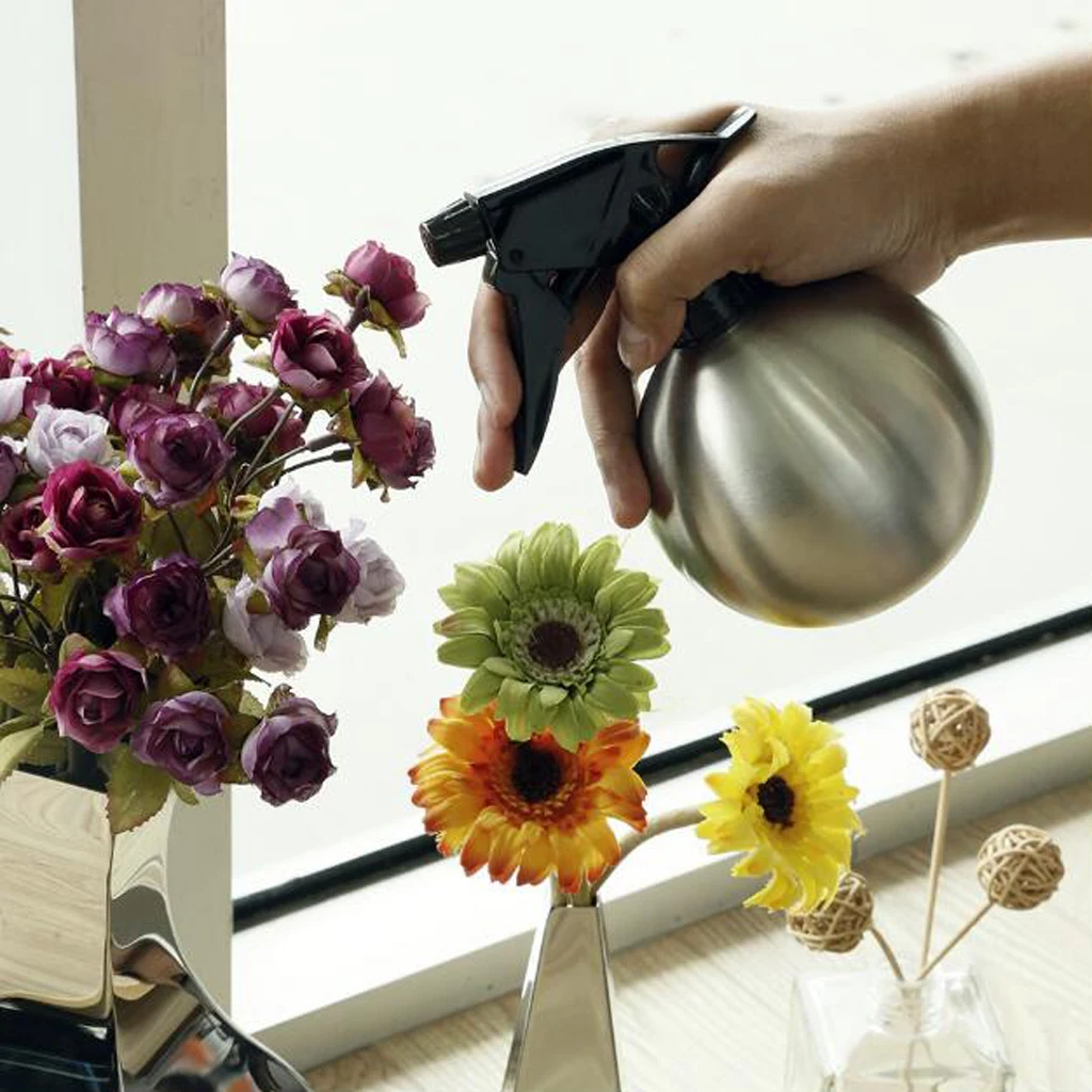 500ml Hand Pressure Sprayer Plant Watering Pump Garden Spray Bottle Silver