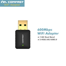 2017 ¡ Nuevo! 600 M AC Adaptador USB 5 GHZ 2.4 Ghz Inalámbrico MINI-AC600 Dual Band Antena Wifi Comfast Adaptador de Red Wi-fi 802.11AC Tarjeta LAN