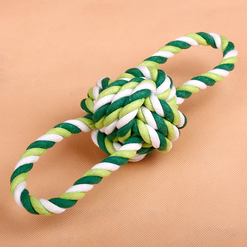 Dog training toy Rope Multicolor For Dog Double Knot Rope Chew Knot Toy Durable Braided Bone Tug Chewing Toy