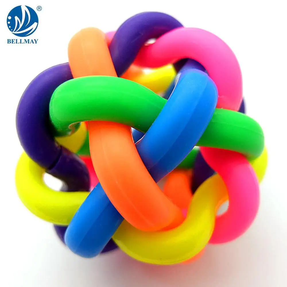 Buy 2018 Rainbow Silica gel Bouncy Ball Toy rattle