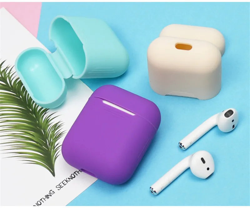 Мягкий силиконовый чехол для Airpods On Air Pods, противоударный защитный чехол для наушников, водонепроницаемые аксессуары для гарнитуры, 20 цветов