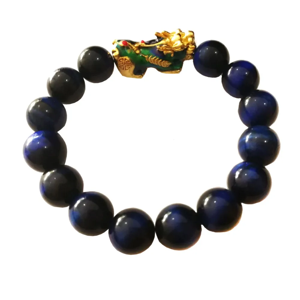 

Pi Yao/Pi Xiu Series colored pixiu with blue tiger eye stones Bracelet Temperature Discoloratio pixiu bracelets