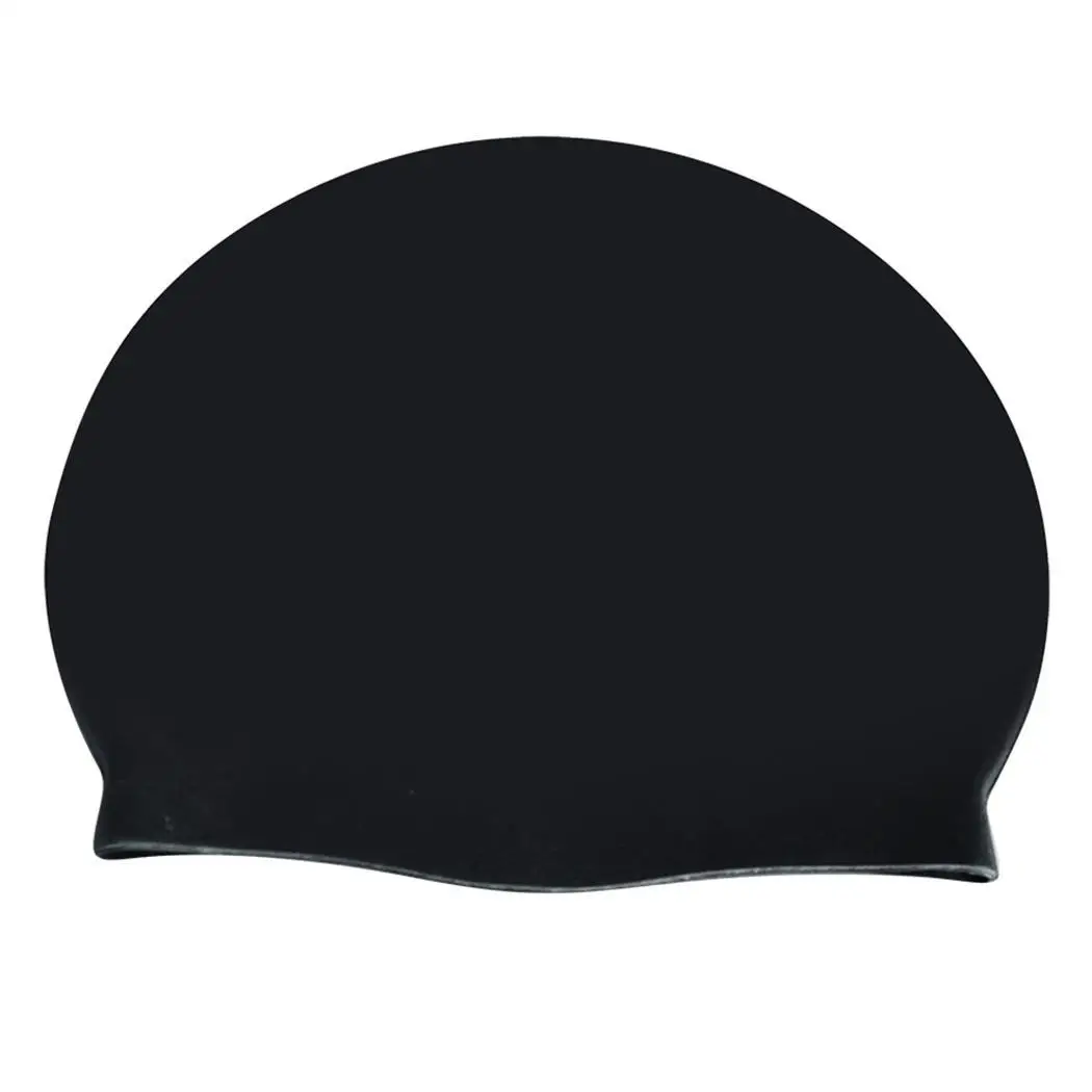 Силиконовая шапочка для плавания для взрослых подростков, шапочка для плавания, Водонепроницаемая силиконовая шапочка для плавания - Цвет: black