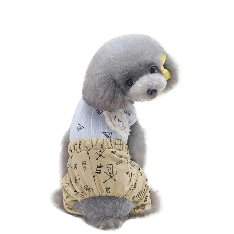 

New Spring Summer Popular Four Legs Pet Dog Coat Clothes Graffiti Pattern S to XXL Coat Cheap Cotton Dog Clothes