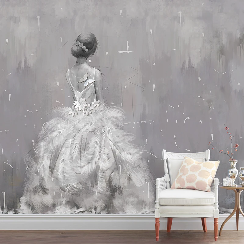 Винтажная настенная бумага 3D свадебная вуаль магазин одежды фото настенные фрески Современное Абстрактное Искусство фон обои для стен 3 D Фреска