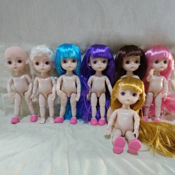 

15cm Original Girls Pink Violet blue White hair Princess Dolls 14 joint doll toy Lovely doll Christmas Gift