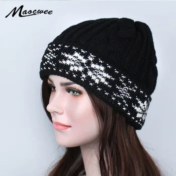 

Winter Hat for Women Knitted Beanies Knit Hat Female Cap Winter Hat For Women Hat Hip-Hop Women's Turban Cap 2017 Bone