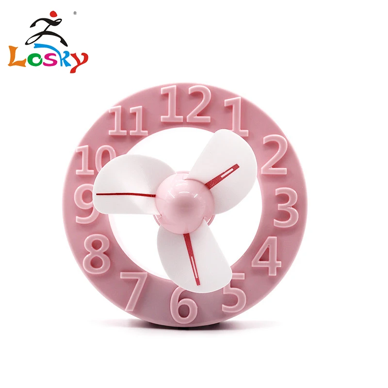 

Factory wholesale fashion mini USB charging clock fan can be customized