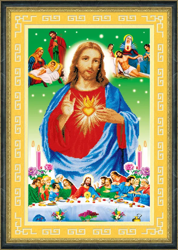 

Diamond Mosaic Diy 5D Diamond Embroidery Jesus And His Disciples Diamond Painting Cross Stitch Floral Rhinestone Decoration Kits