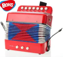BOHS Music Instrument Accordion 7 Keys Button Piano Toys Great Gift Kids