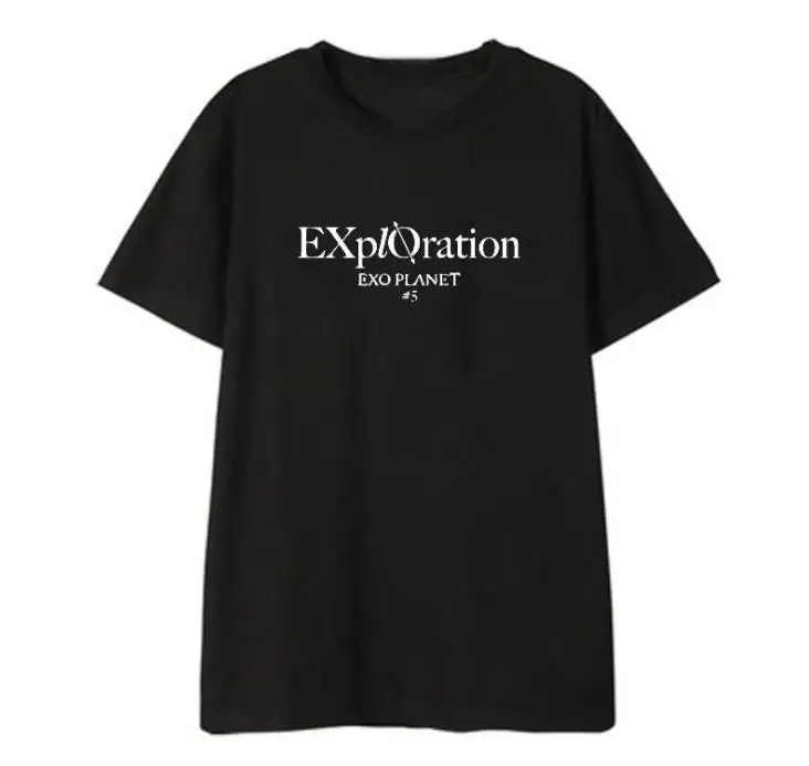 

Kpop exo planet#5 concert same member name printing o neck t shirt for summer unisex short sleeve loose t-shirt s-2xl