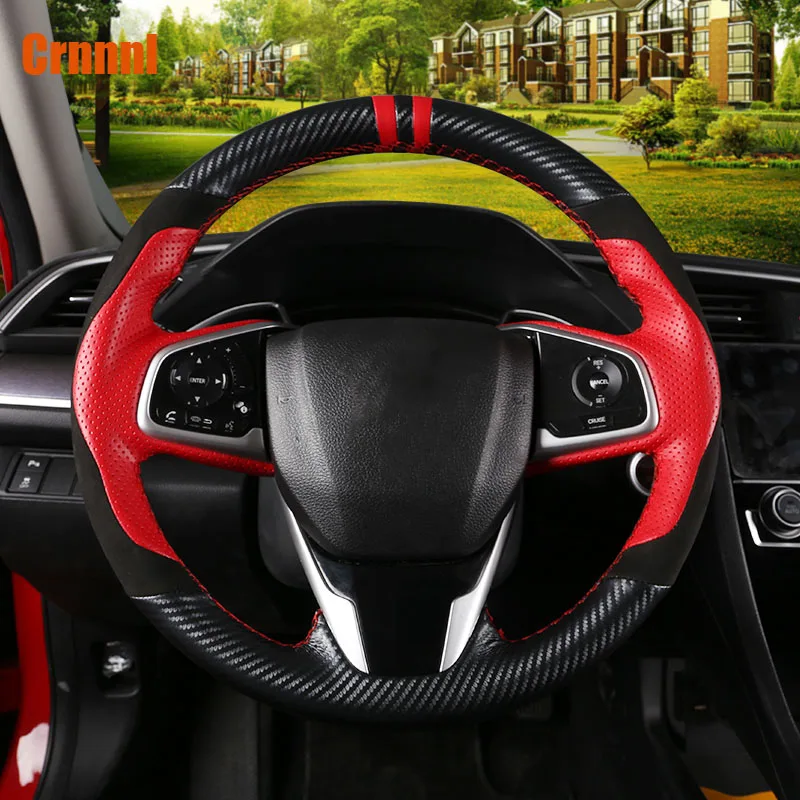 

Car dedicated sewing leather hand steering wheel car accessories For Honda Civic 10th gen 2016 2017 2018