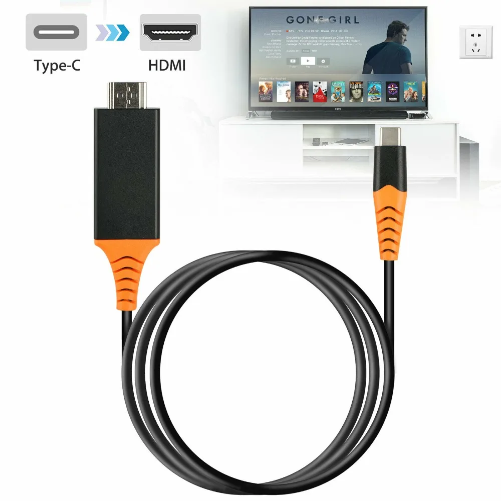 USB-C Тип с разъемами типа C и 4 K HDMI HD ТВ кабель-переходник для телевизора для samsung S9 S10 Note 9 MacBook