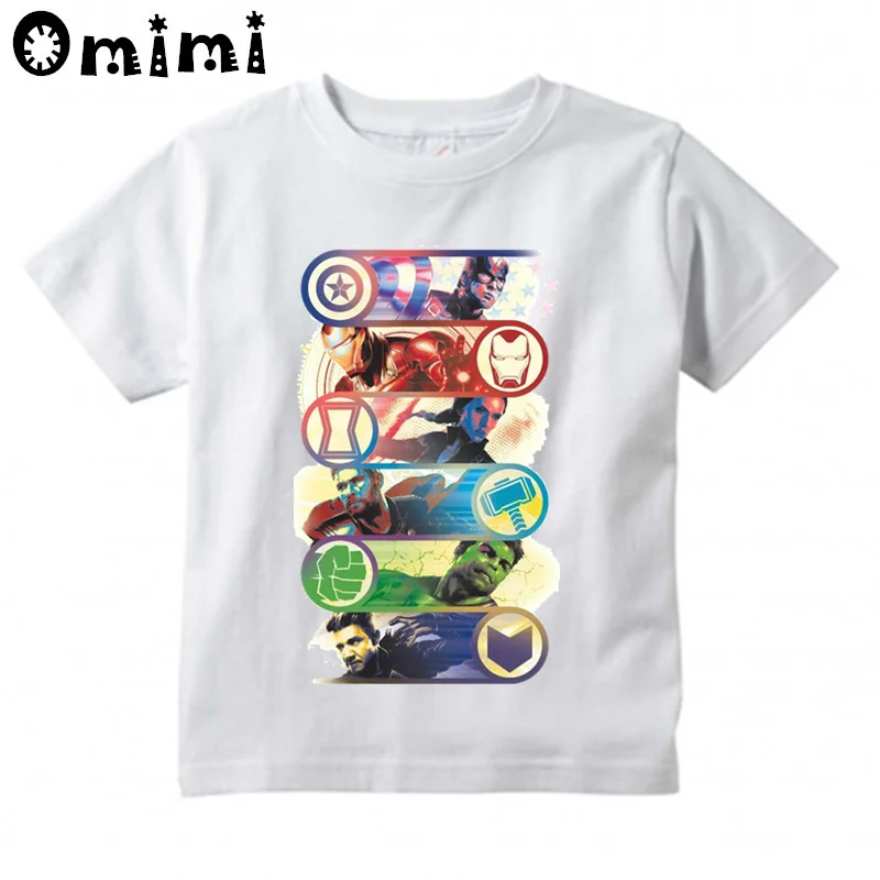 Новые детские футболки, детская футболка для мальчиков с принтом «мстители», «Железный человек», «Тор», одежда, топы для маленьких мальчиков, костюм «Человек-паук», Детская футболка, ooo4568