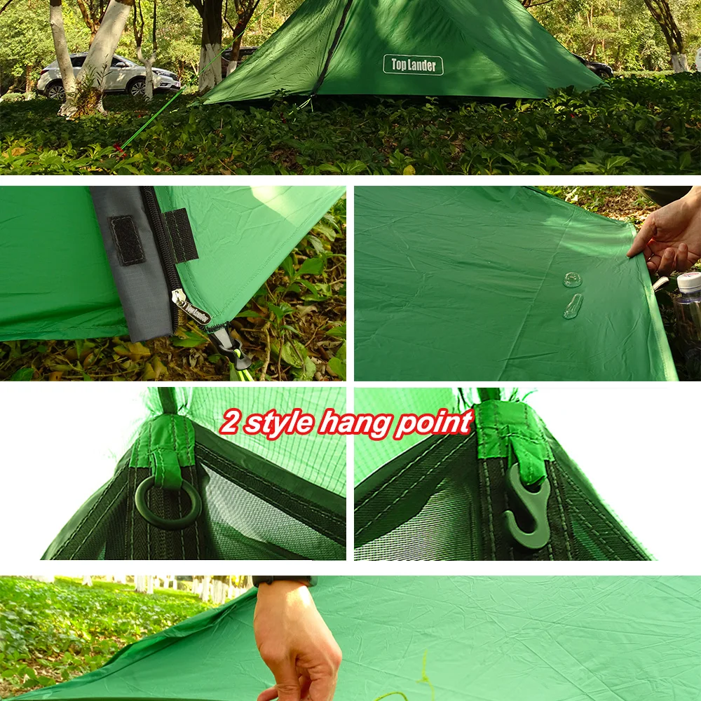 Pessoa para Camping um Pico Barraca Ultralight 1 2 Caminhadas Mochila Poleless Single Solo Tenda Bivvy Tenda 20d Silicone à Prova d' Água 13 Esporte e Lazer