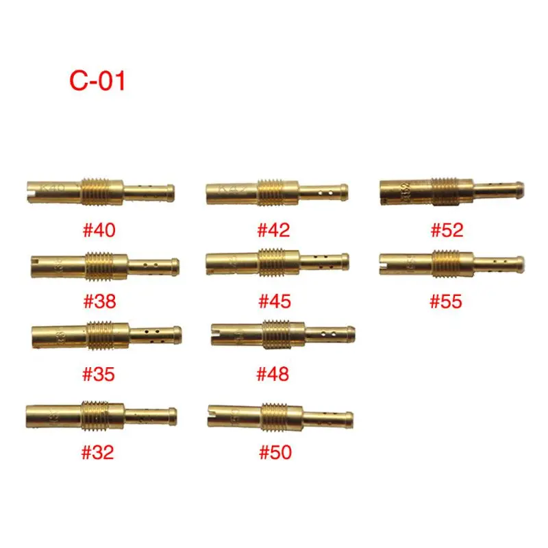 10 шт. набор медленный/Пилот струи или основной струи для PWK Keihin OKO CVK Mikuni KOSO МОТОЦИКЛ КАРБЮРАТОР тиски форсунки сопла - Цвет: C-01