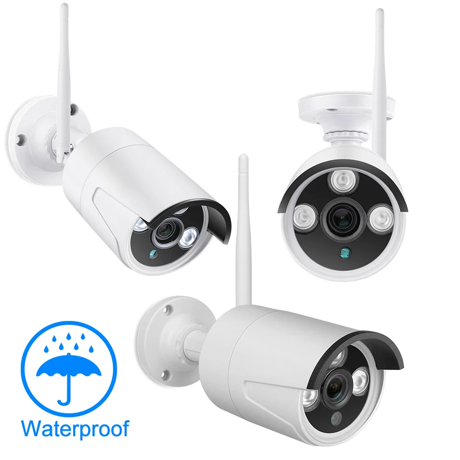  HD 1080 P 4CH Wireless NVR Sistema CCTV 2MP Esterna Impermeabile del IP di WiFi Della Macchina Foto