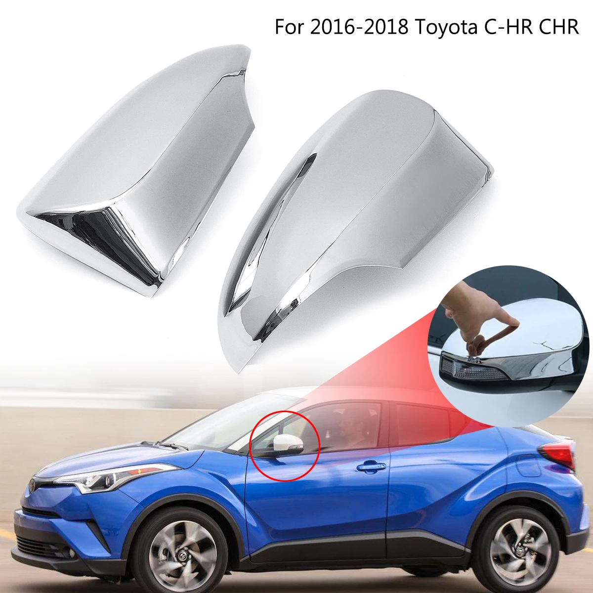 2Pcs Auto Car Accessories ABS Chromed Side Door Rearview Side Mirror