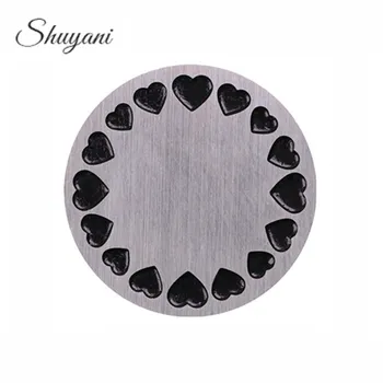 

10pcs 22mm Round Stainless Steel Floating Plates Window Plates Heart Charms For 30mm Living Floating Locket