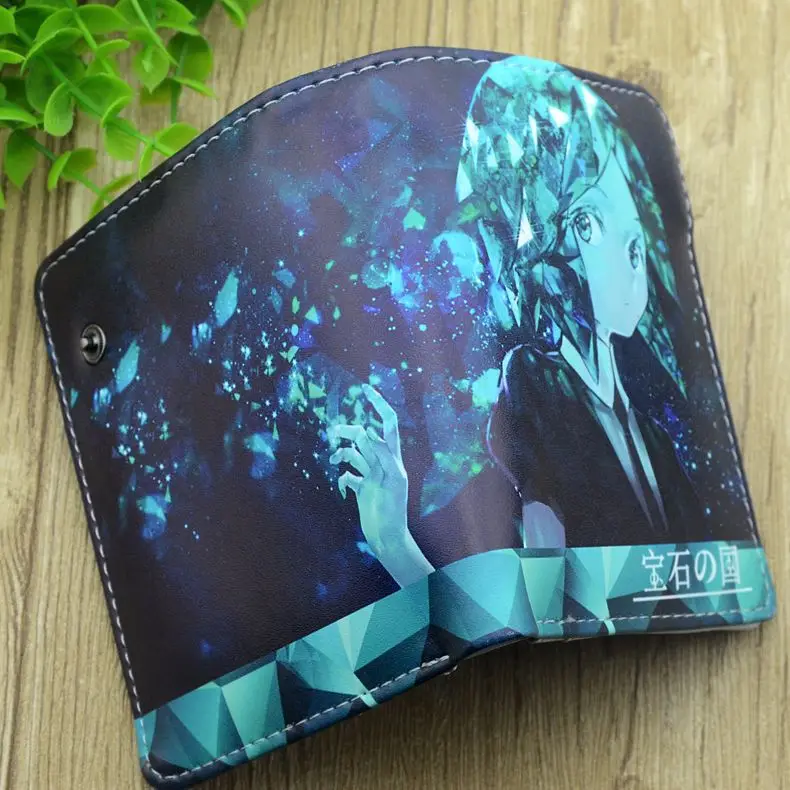 Hoseki no kuni аниме Яркий кожаный кошелек 3D принт с фосфофиллитом держатель для карт кошелек для мужчин женщин стандартный мешок для денег