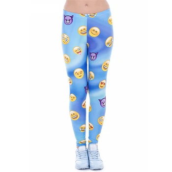 

2019 Fashion Devil Blue Print Women Leggings Fitness Breathable Perspiration Quick Drying Leggins High Elasticity Trouser Pants