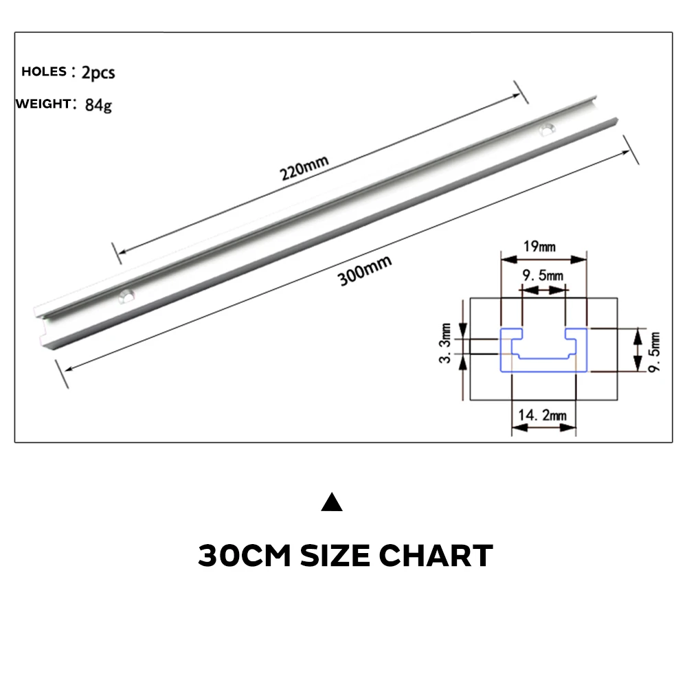 T Tracks Miter Tool Bar Pusher Chute Silver Aluminum Alloy Limit Beveled Track Hardware Modification Woodworking