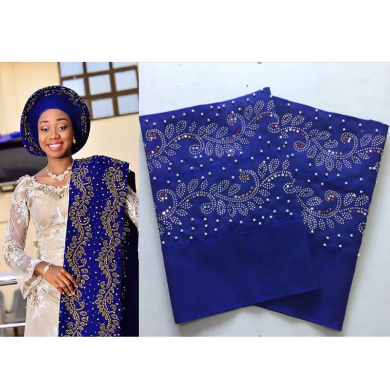 Африканский Aso Oke с камнями головной убор Геле шарф для обертывания Африканский головной убор Aso Oke ткань нигерийский Asooke дизайн AH30