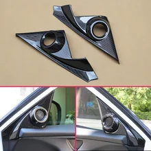 2 Pcs Fronte Della Copertura Accessori Per Honda Civic 10th 2016-2019 In Fibra di Carbonio Look A-Pilastro Altoparlante Altoparlante copertura Rivestimenti Interni