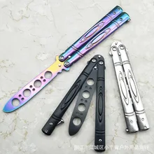 1 шт. нож-бабочка для занятий на открытом воздухе, складной тренировочный нож, инструменты для самозащиты, не острый тренировочный тренажер CSGO с сумкой