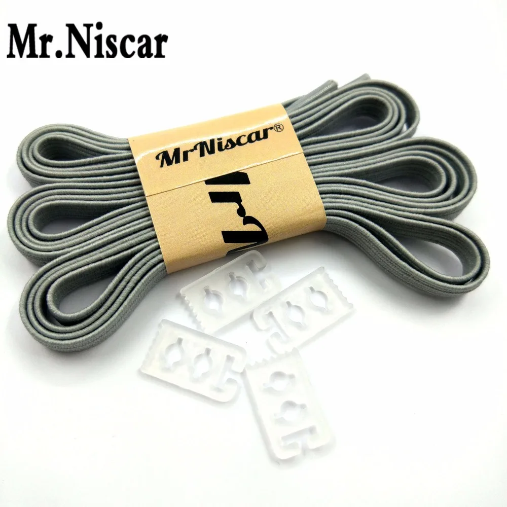 Mr.Niscar 1Pair 고품질 성인 키즈 없음 탄력있는 신축성있는 플랫 신발 끈 운동 스포츠 캐주얼 신발 잠금 구두 끈 라이트 그레이