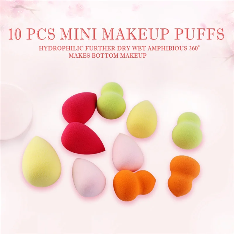 

Hot 5/10pcs Makeup Foundation Sponge Cosmetic Puff Smooth Beauty Make Up Sponge Beauty Tools Waterdrop Puff High Elastic Charm