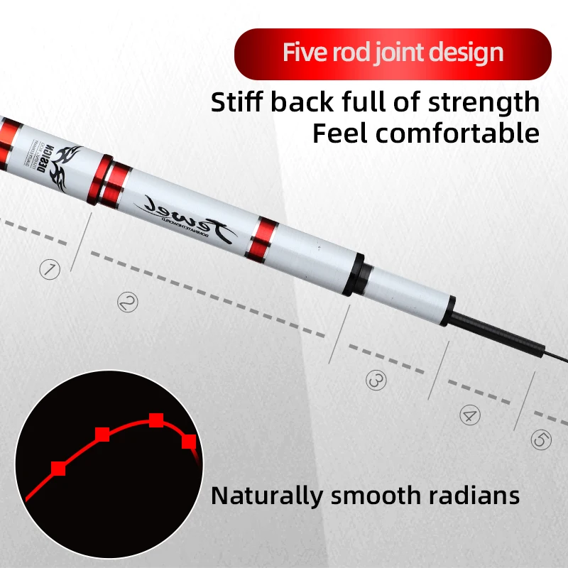 TAIGEK Высококачественная углеродная Удочка 3,6-7,2 м, портативная телескопическая дизайнерская удочка, высокоуглеродистая удочка