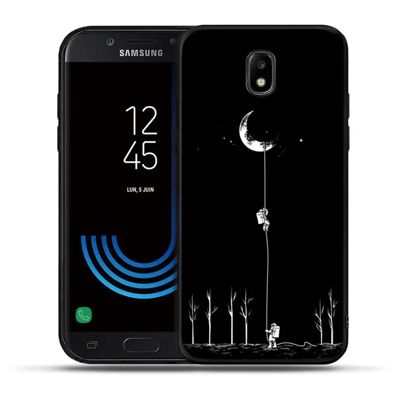 С живописным узором чехол для телефона для samsung Galaxy J3 J5 J7 G530 J6 Черный силиконовый чехол для J3 J5 J330F J530F euit - Цвет: H1142