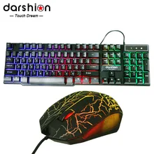 Russische Regenbogen Tastatur Maus Combo Bunte Hintergrundbeleuchtete tastatur + Optische USB Wired Gaming Mouse Computermäuse Hohe Qualität