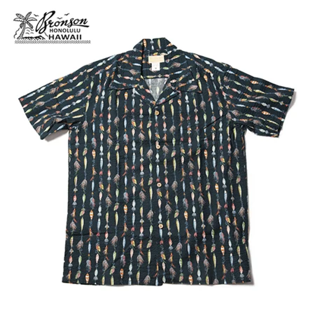 Bronson 40s Aloha стильный Гавайский тропический рубашки открытый пляж короткий рукав - Цвет: Navy