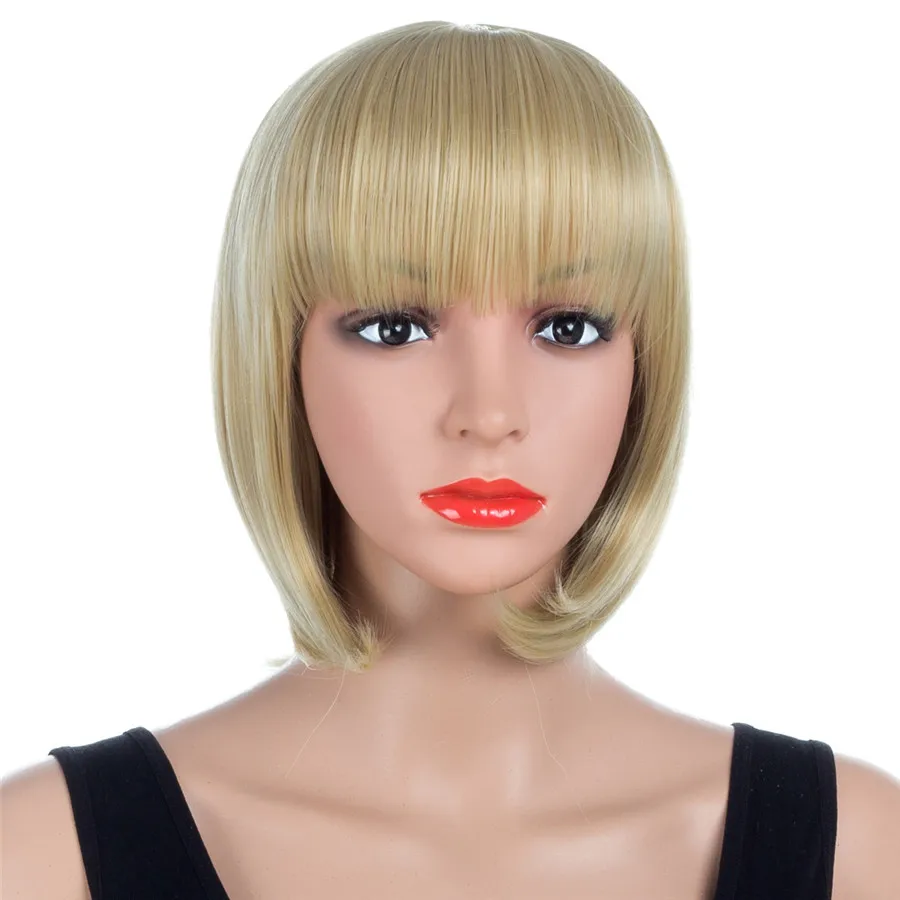 

Aigemei Straight Synthetic Fiber 10 Inch For Women Bob Wig Heat Resistant Hairstyle