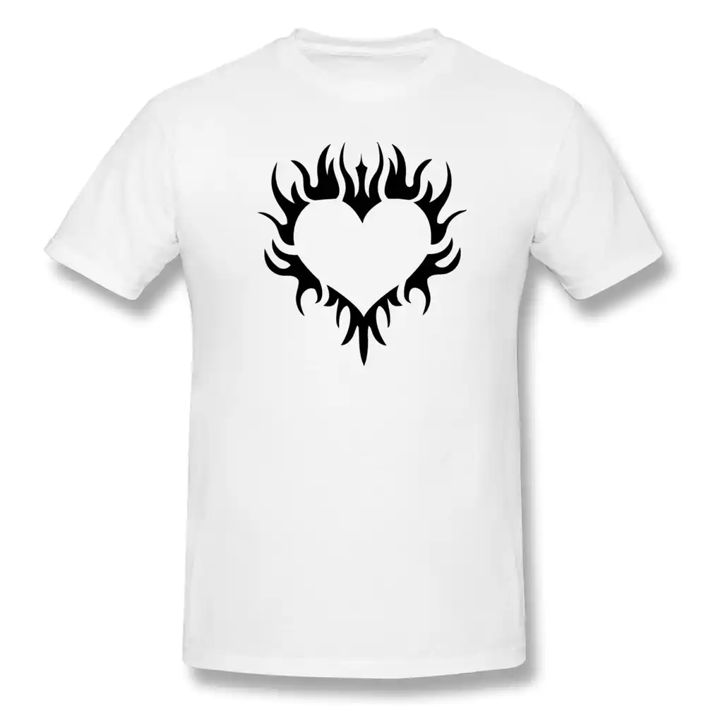 2014 Brand 100 Cotton Men T Shirt Gothic Flaming Henna Tattoo Heart Design Men T Shirts Shirt Clothing Shirt Bagshirts Life Aliexpress