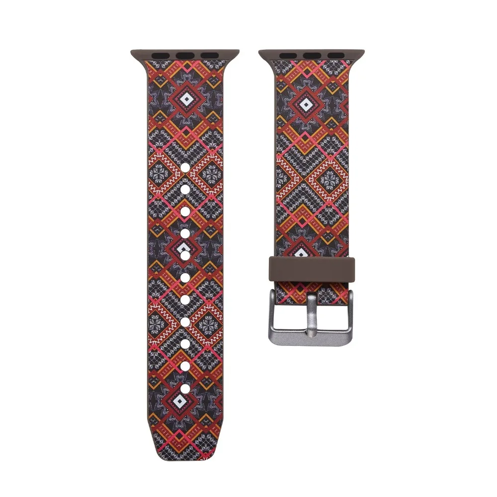 

Camouflage flowers print Colorful Silicone Replacement Sport Band For Apple Watch Series1234 Strap For iWatch Sports Edition