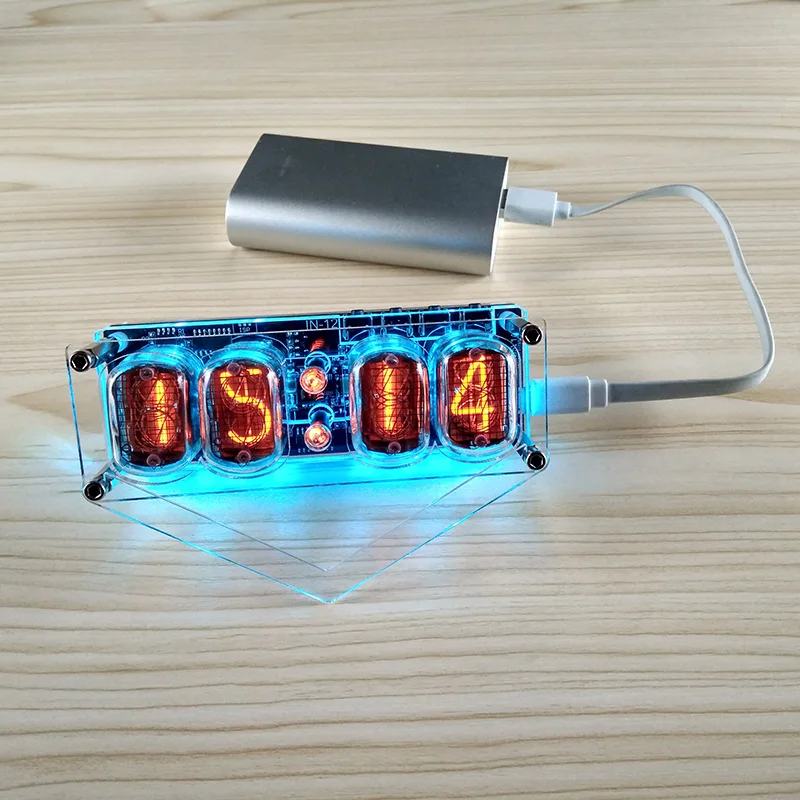 4-bit integrated glow tube clock IN-12A IN-12B clock glow tube Colorful LED DS3231 nixie clock LED Backlight NEW