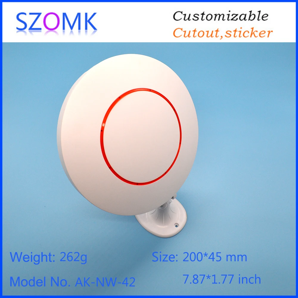 

4 pcs 200*45mm round router plastic instrument enclosure with fixed bracket electronics plastic junction box for smart home