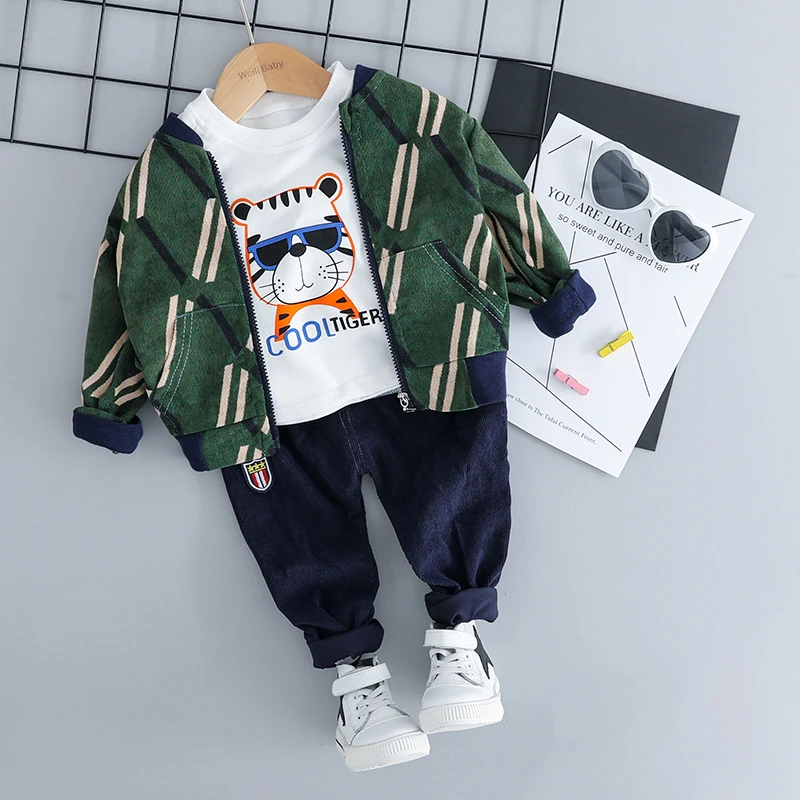 

HYLKIDHUOSE Baby Girls Boys Clothing Sets Autumn Tooddler Children Clothes Suits Corduroy Coats T Shirt Pants Infant Costume