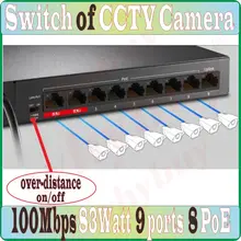 9 портов 8 PoE 83 W 100 Мбит/с переключатель данных, Plug& Play, камера NVR сетевой коммутатор мини настольный коммутатор для интернет-сети камеры видеонаблюдения